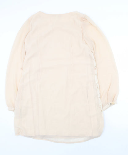 Atmosphere Womens Beige Polyester Shift Size 12 Round Neck Pullover