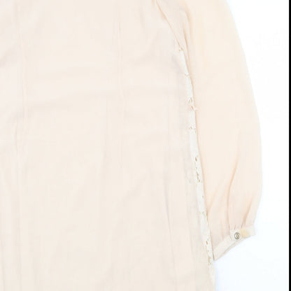 Atmosphere Womens Beige Polyester Shift Size 12 Round Neck Pullover