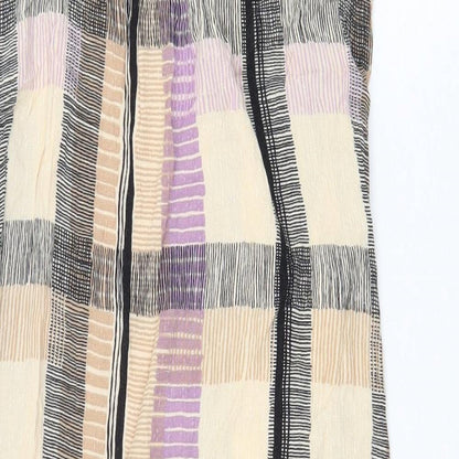 Marks and Spencer Womens Multicoloured Plaid Viscose Slip Dress Size 12 Round Neck Pullover