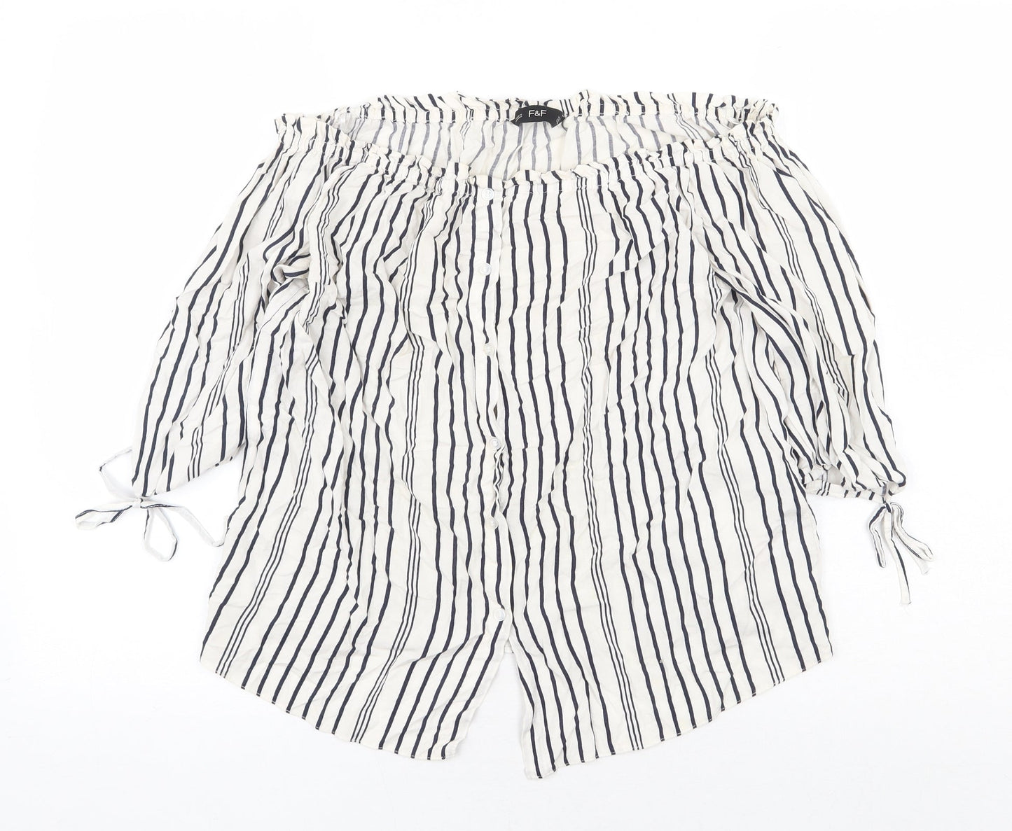 Womens UK Size 10 F&F White Basic Blouse