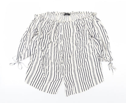 Womens UK Size 10 F&F White Basic Blouse