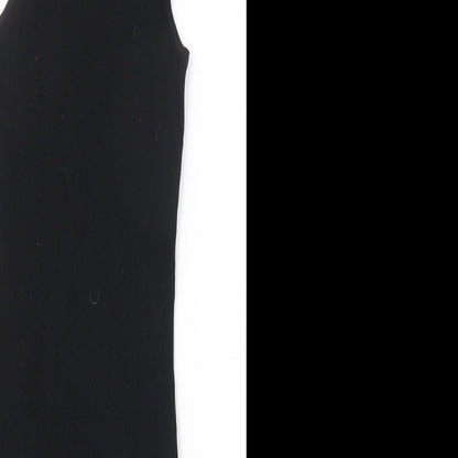Bershka Womens Black Polyester Bodycon Size M Round Neck Pullover - Ribbed