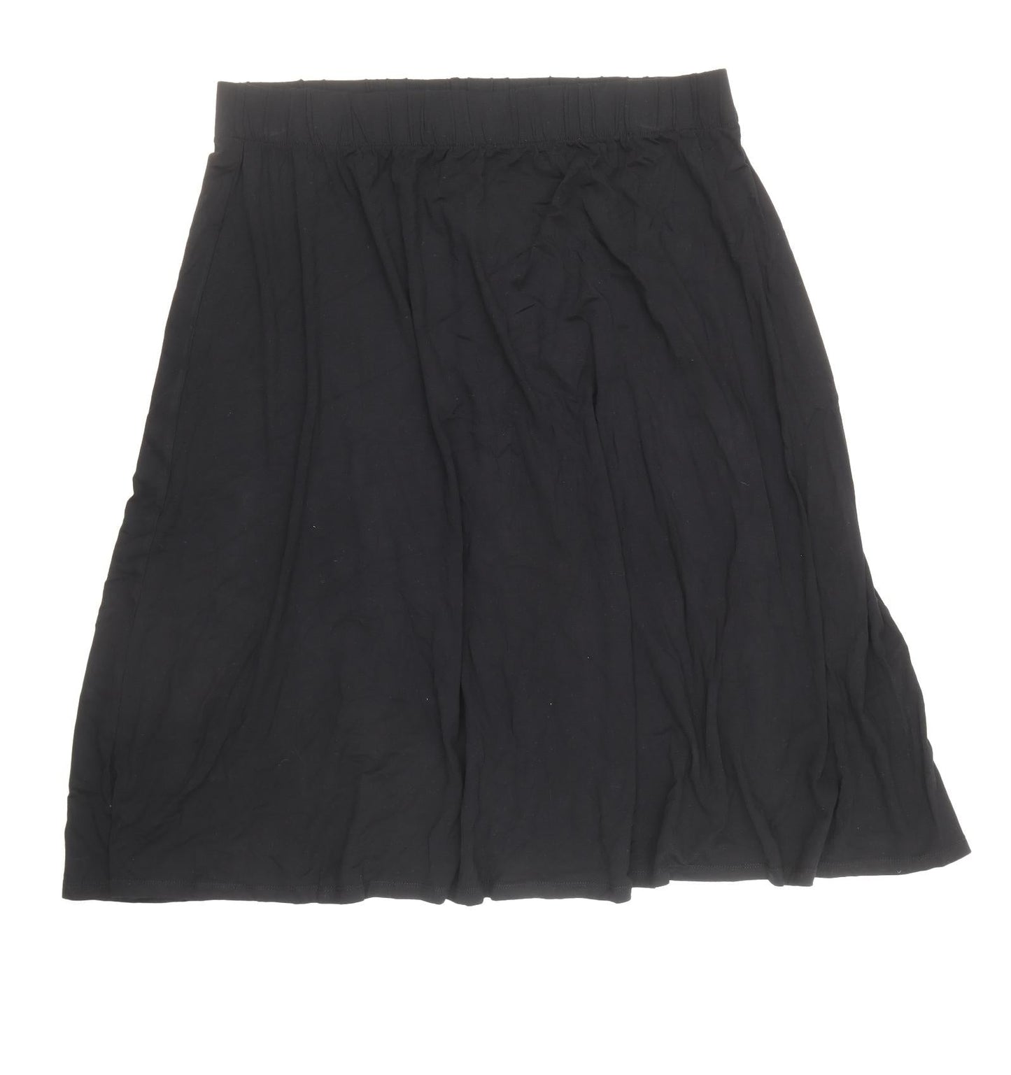 Marks and Spencer Womens Black Viscose Flare Skirt Size 18