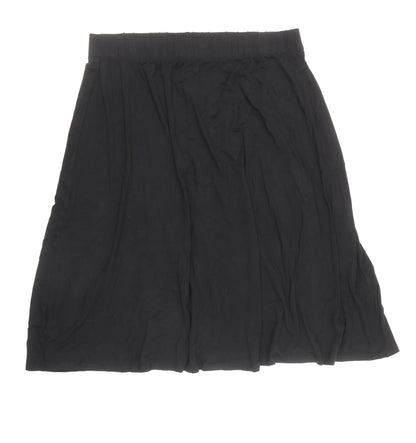 Marks and Spencer Womens Black Viscose Flare Skirt Size 18