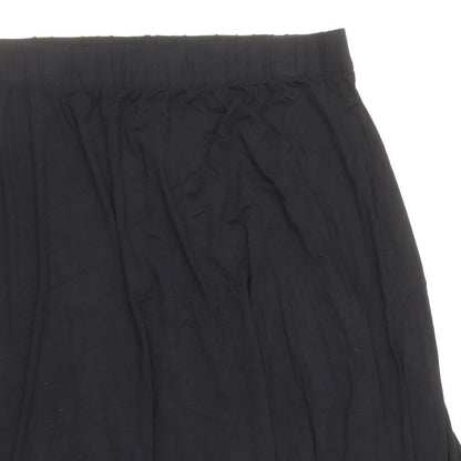 Marks and Spencer Womens Black Viscose Flare Skirt Size 18