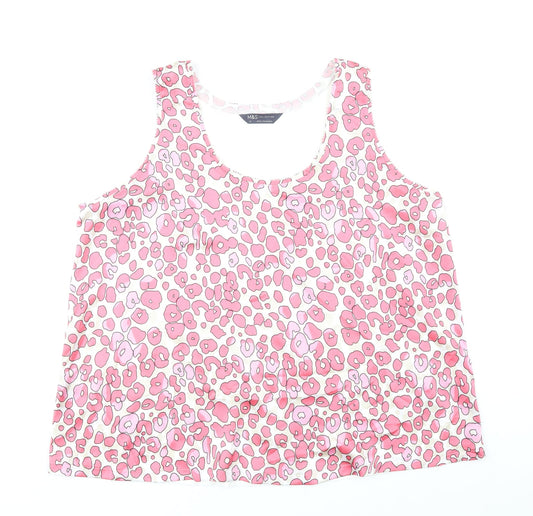 Womens UK Size 14 Marks and Spencer Pink Basic Blouse