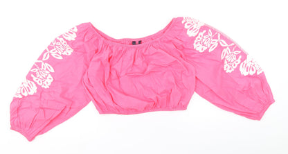 Womens UK Size 14 Marks and Spencer Pink Basic Blouse