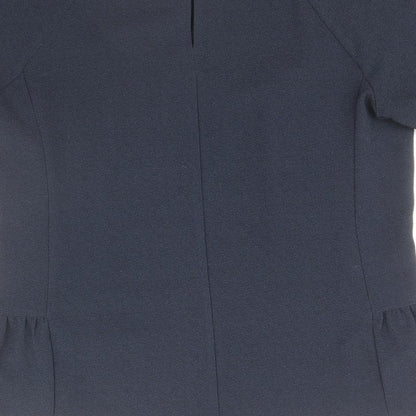 Definitions Womens Blue Polyester Basic Blouse Size 12 Round Neck