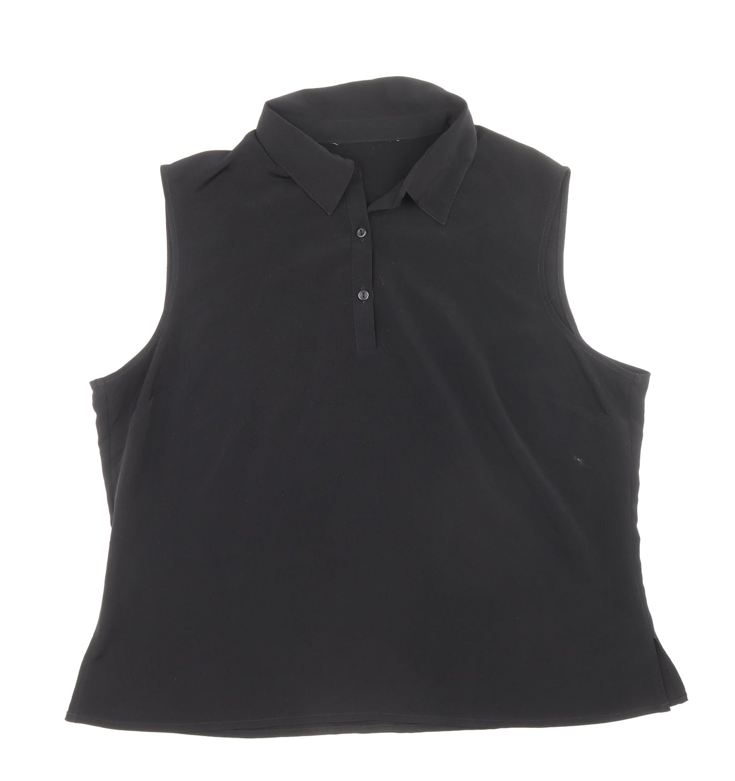 Womens UK Size 20 Preworn Black Basic Polo