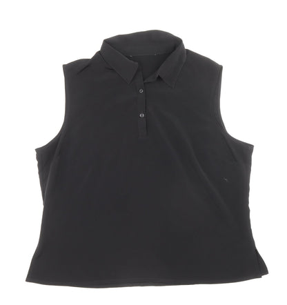 Womens UK Size 20 Preworn Black Basic Polo