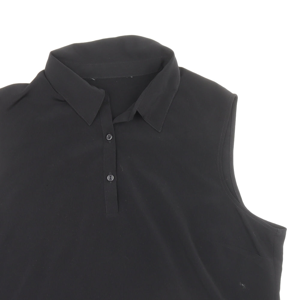 Womens UK Size 20 Preworn Black Basic Polo