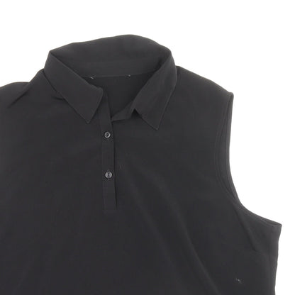 Womens UK Size 20 Preworn Black Basic Polo
