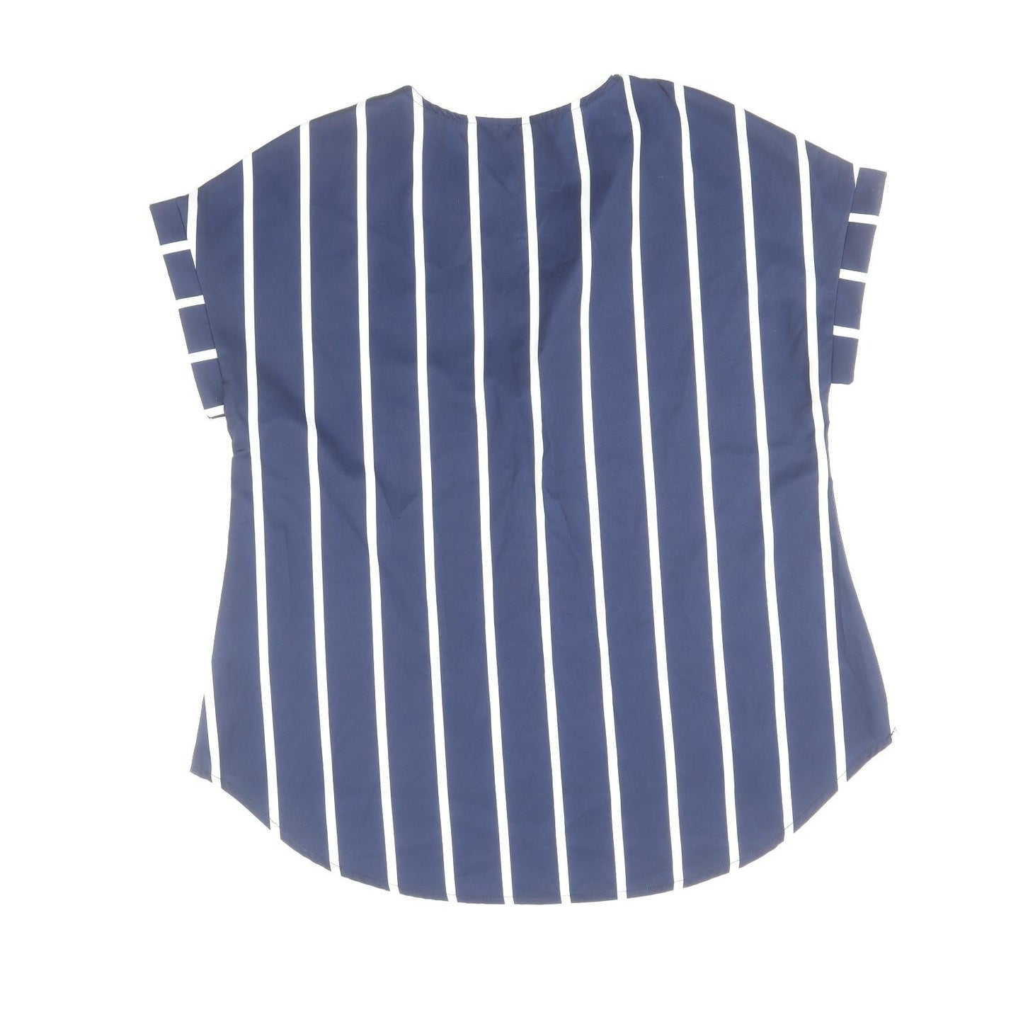 SheIn Womens Blue Striped Polyester Basic Blouse Size S V-Neck