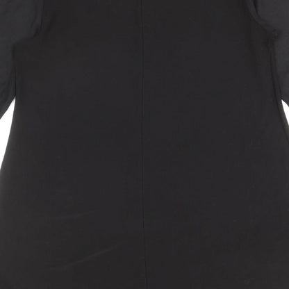 Body Flirt Womens Black Polyester Shift Size M Scoop Neck Pullover - Flower Detail
