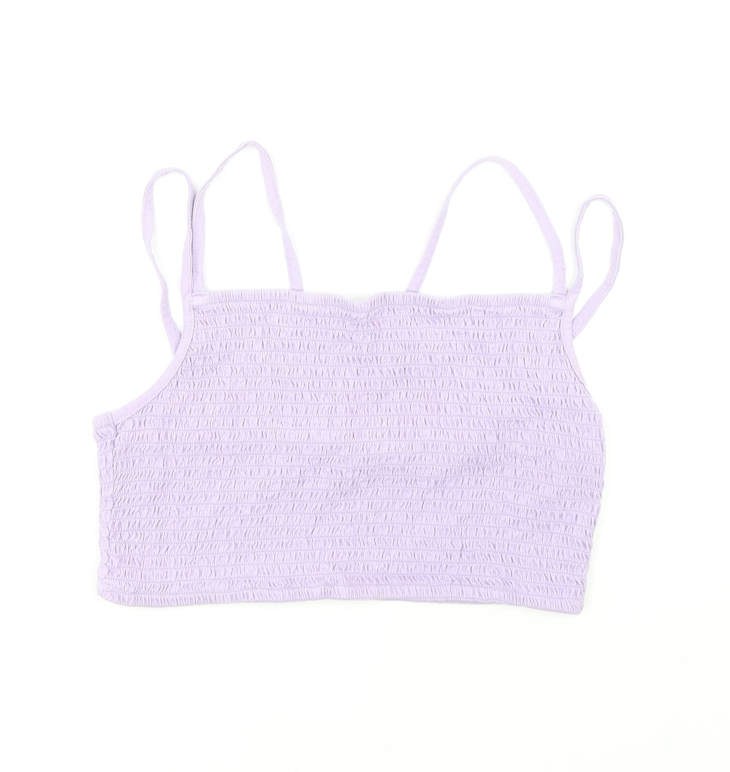 ASOS Womens Purple 100% Cotton Cropped Tank Size 14 Square Neck