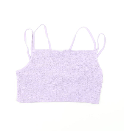 ASOS Womens Purple 100% Cotton Cropped Tank Size 14 Square Neck