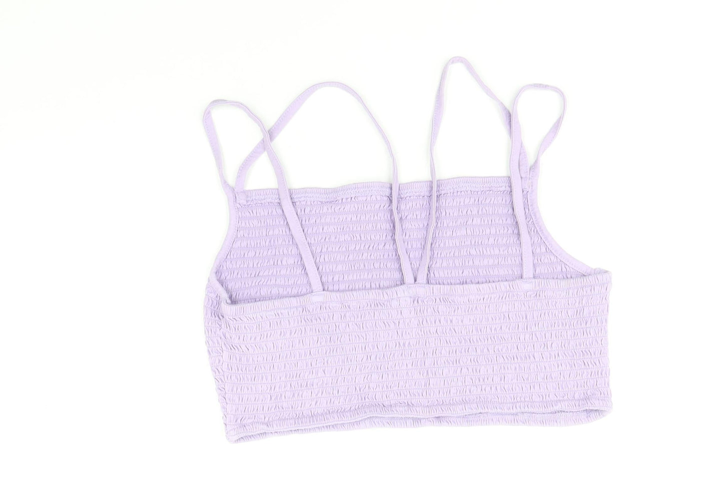 ASOS Womens Purple 100% Cotton Cropped Tank Size 14 Square Neck