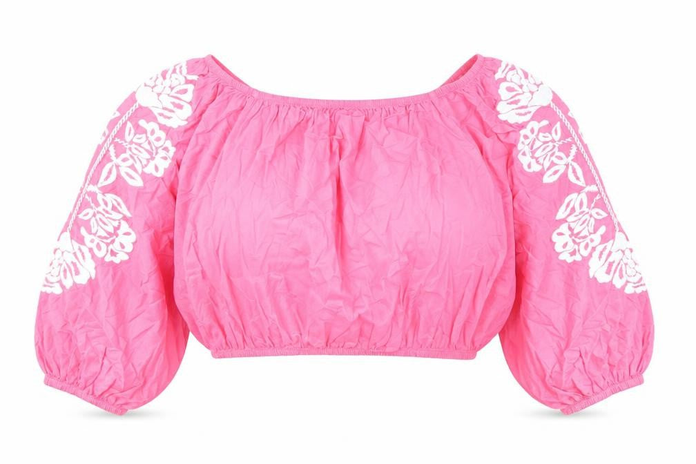 Womens UK Size 18 Marks and Spencer Pink Cropped Blouse