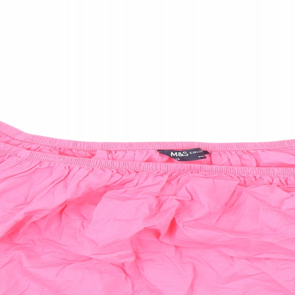Womens UK Size 18 Marks and Spencer Pink Cropped Blouse