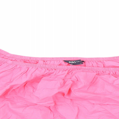 Womens UK Size 18 Marks and Spencer Pink Cropped Blouse