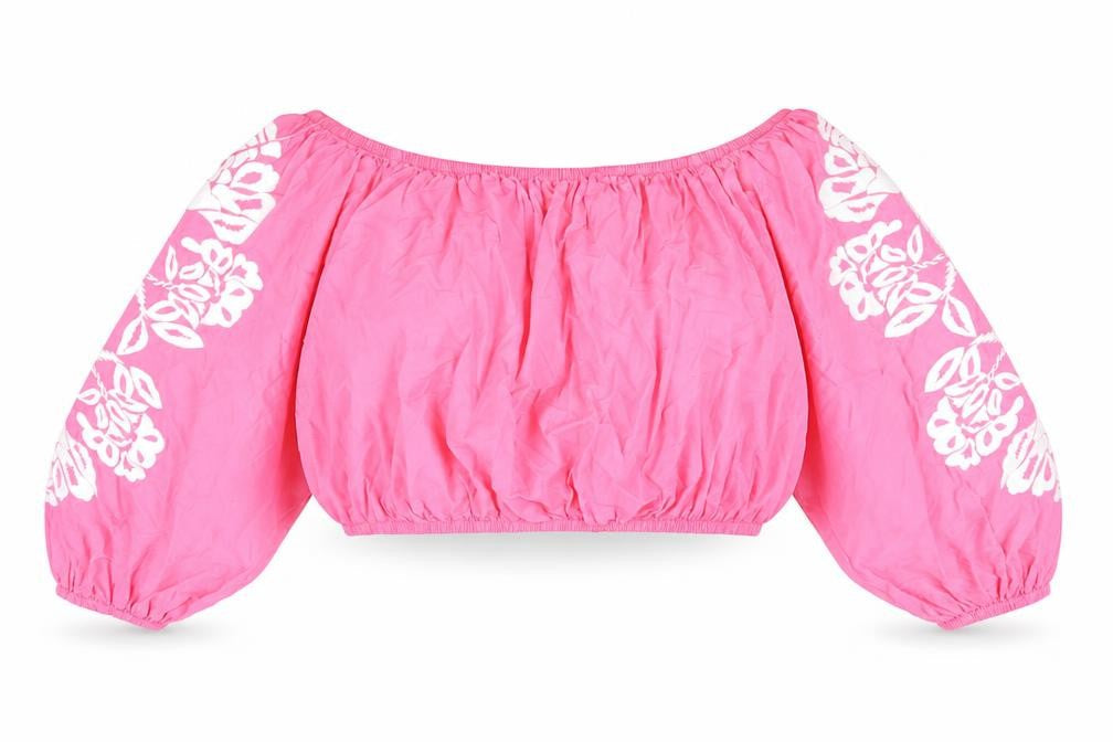 Womens UK Size 20 Marks and Spencer Pink Cropped Blouse