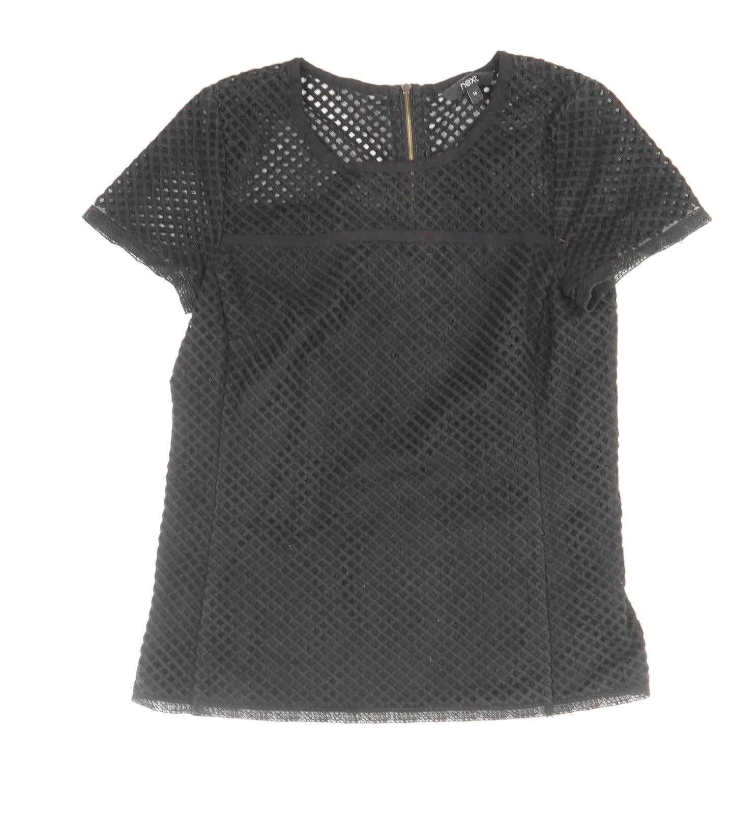 Womens UK Size 10 NEXT Black Basic T-Shirt