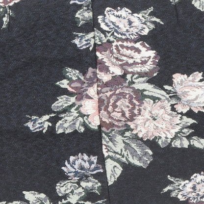 Pins & Needles Womens Black Floral Polyester A-Line Skirt Size S Zip