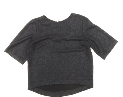 Atmosphere Womens Black Polyester Basic T-Shirt Size 10 Round Neck