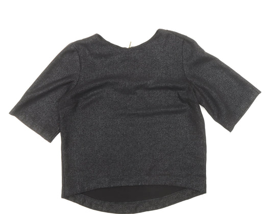 Atmosphere Womens Black Polyester Basic T-Shirt Size 10 Round Neck