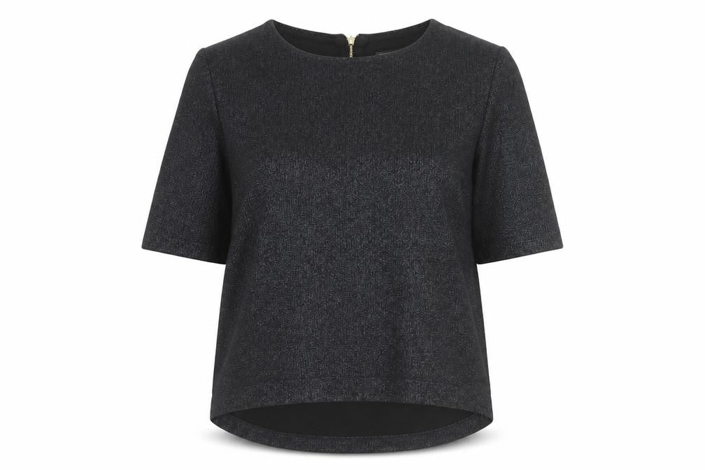 Atmosphere Womens Black Polyester Basic T-Shirt Size 10 Round Neck
