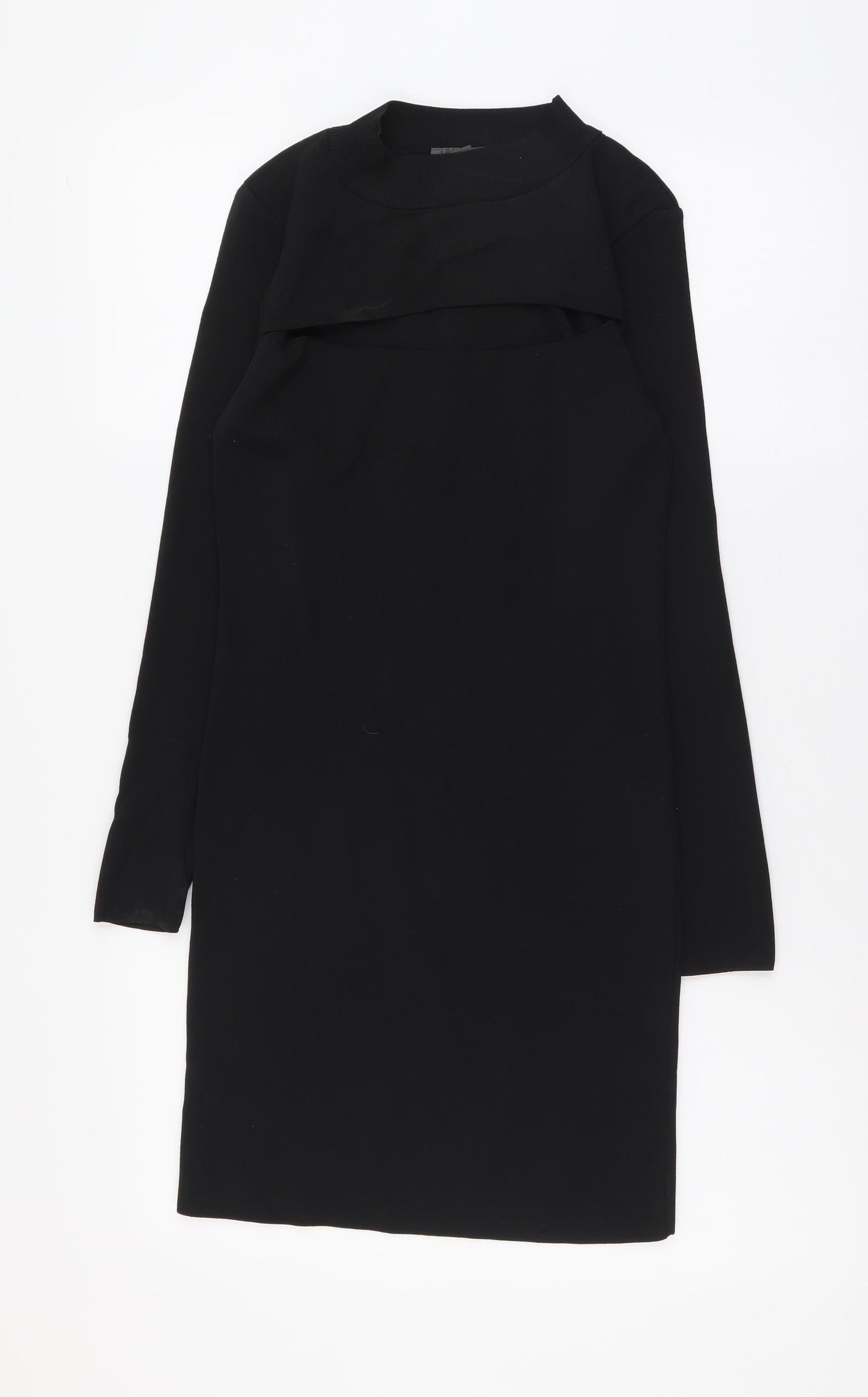 Primark Womens Black Polyester Sheath Size S Mock Neck Pullover