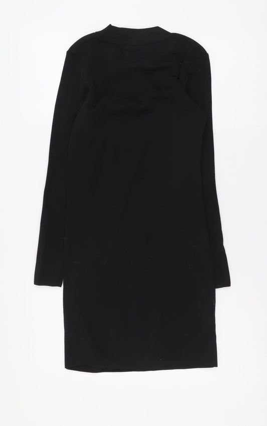 Primark Womens Black Polyester Sheath Size S Mock Neck Pullover