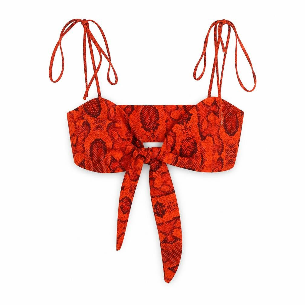 Womens UK Size M Boohoo Orange Cropped Blouse