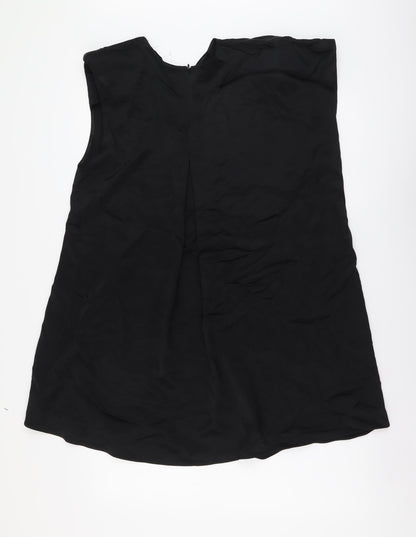 Zara Womens Black Polyester Shift Size XS Round Neck Zip