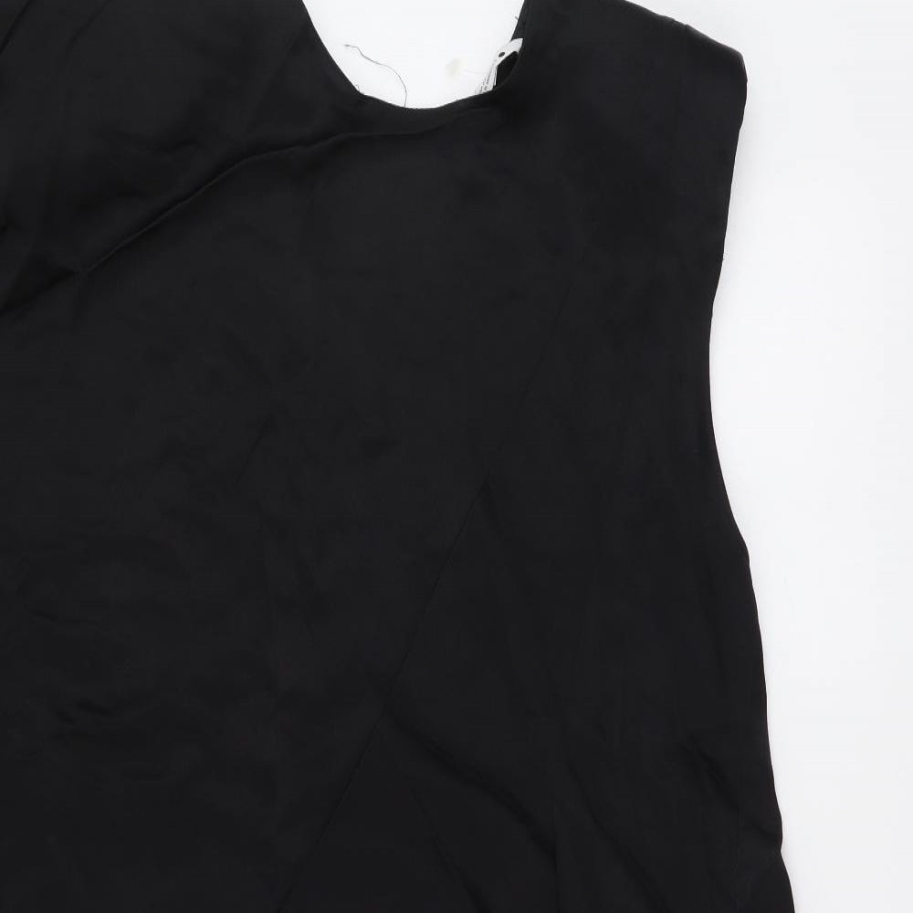 Zara Womens Black Polyester Shift Size XS Round Neck Zip