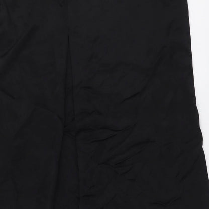 Zara Womens Black Polyester Shift Size XS Round Neck Zip