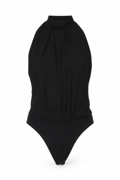 Zara Womens Black Polyester Bodysuit One-Piece Size XS Snap