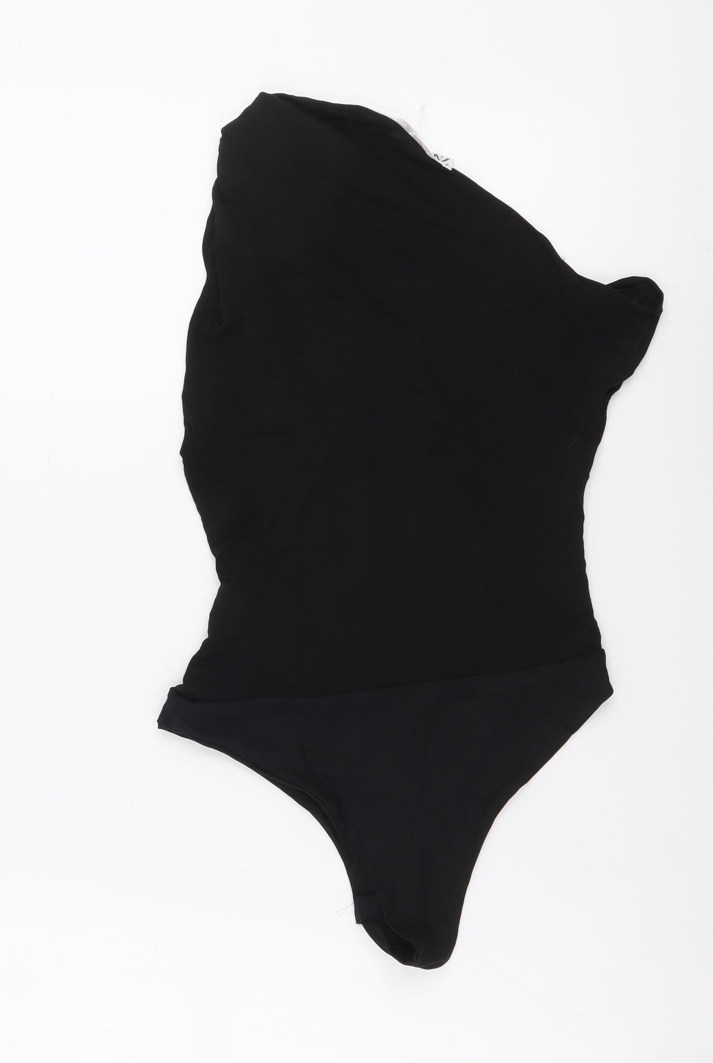 Zara Womens Black Polyester Bodysuit One-Piece Size XS Snap