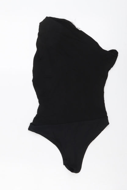 Zara Womens Black Polyester Bodysuit One-Piece Size XS Snap