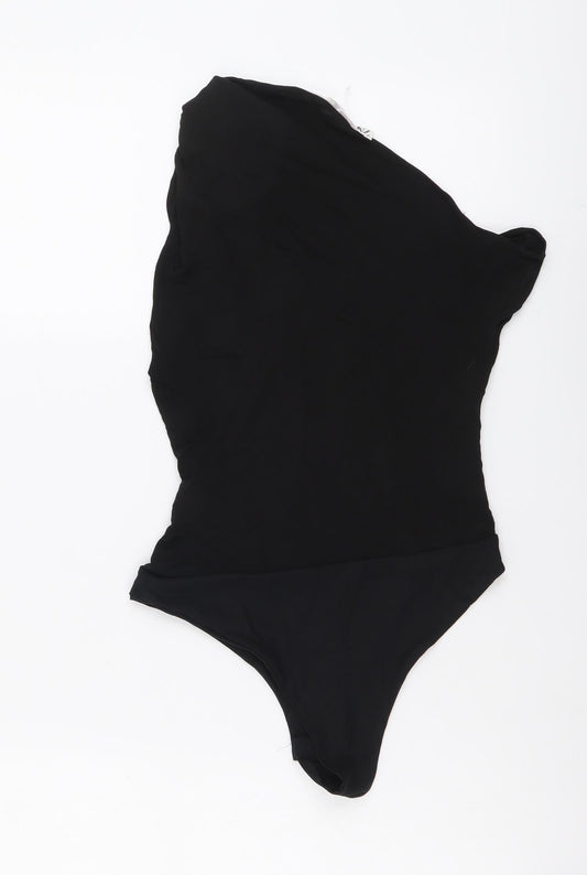 Zara Womens Black Polyester Bodysuit One-Piece Size XS Snap