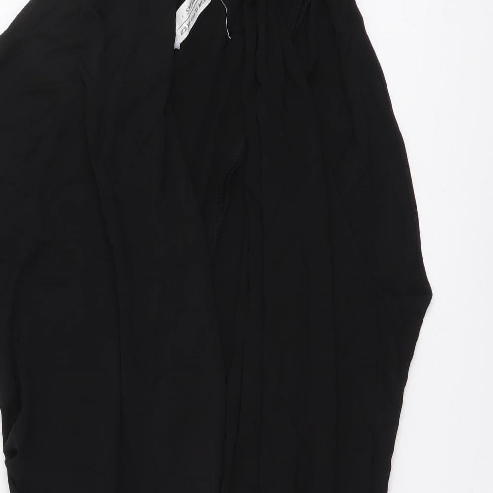 Zara Womens Black Polyester Bodysuit One-Piece Size XS Snap