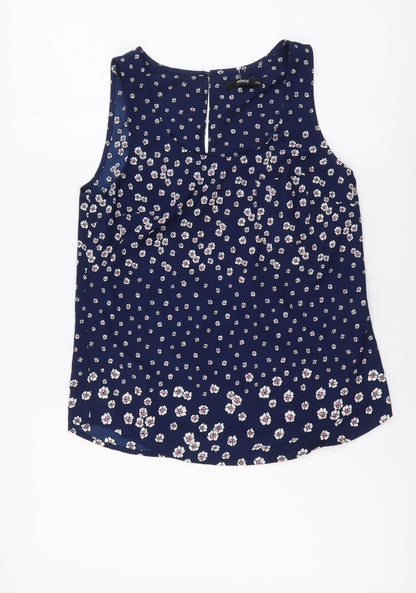 Womens UK Size 8 Oasis Blue Basic Tank