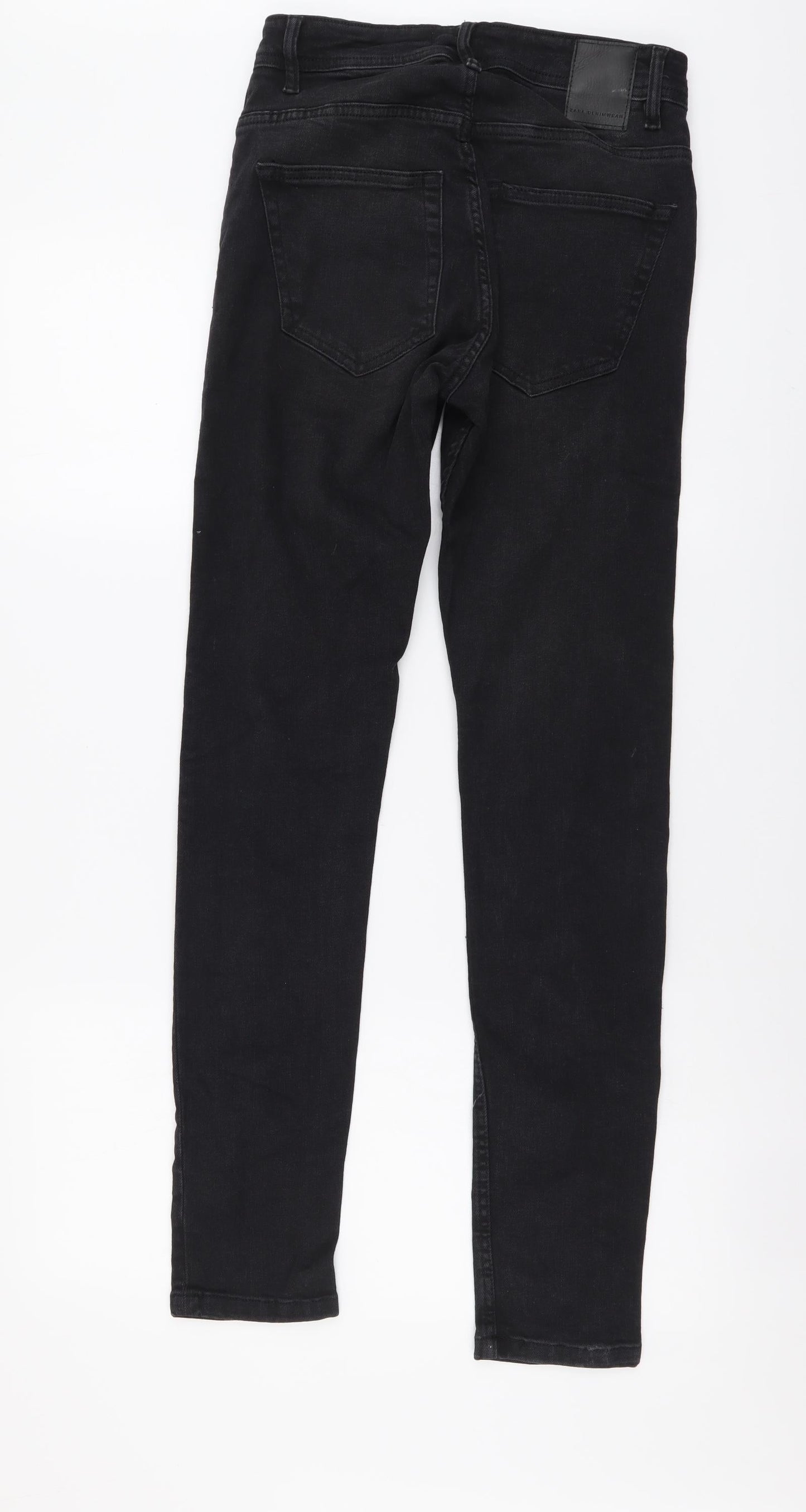 Zara Womens Grey Cotton Skinny Jeans Size S L29 in Regular Button