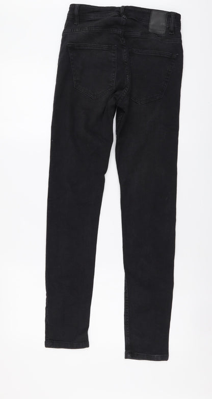 Zara Womens Grey Cotton Skinny Jeans Size S L29 in Regular Button