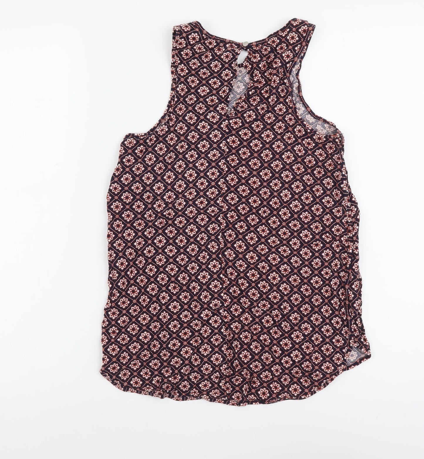 Papaya Womens Multicoloured Geometric Viscose Basic Tank Size 8 Round Neck