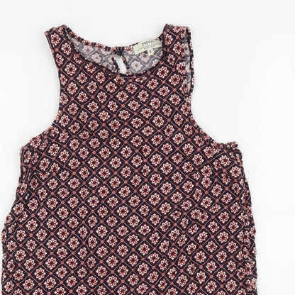 Papaya Womens Multicoloured Geometric Viscose Basic Tank Size 8 Round Neck