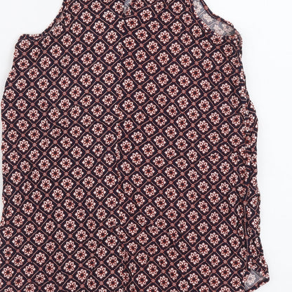 Papaya Womens Multicoloured Geometric Viscose Basic Tank Size 8 Round Neck