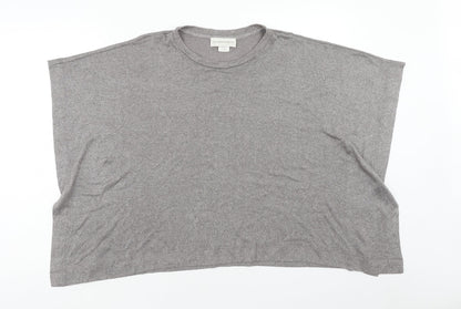 New York Intimates Womens Grey Viscose Basic T-Shirt Size L Round Neck