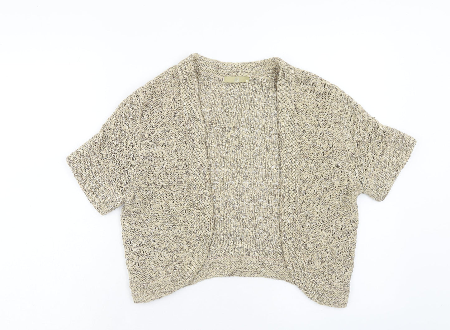 TU Womens Brown V-Neck Acrylic Cardigan Jumper Size 10