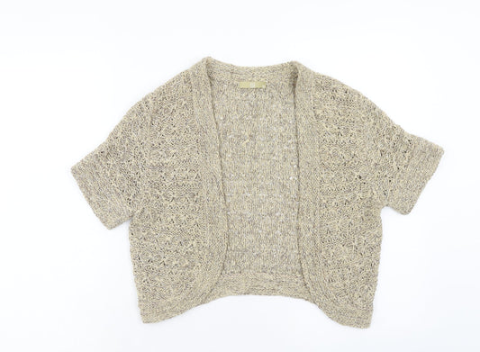 TU Womens Brown V-Neck Acrylic Cardigan Jumper Size 10